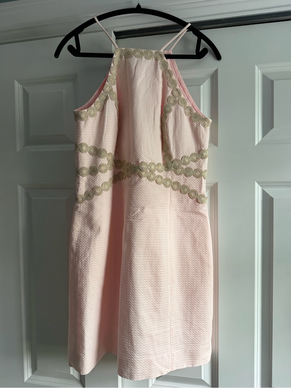 Lilly Pulitzer Pale Pink Halter Dress with Gold Accent